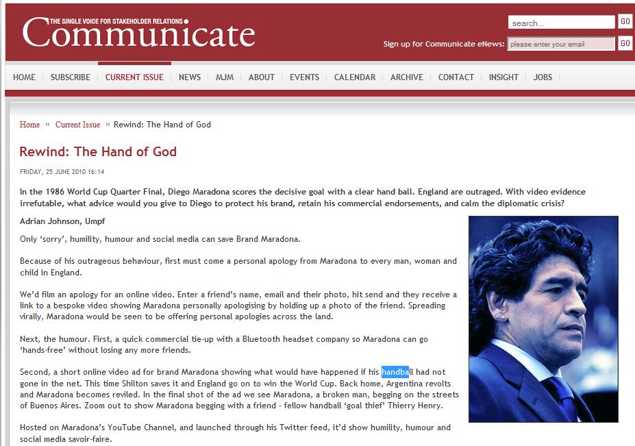 Communicate Magazine: Hand of God