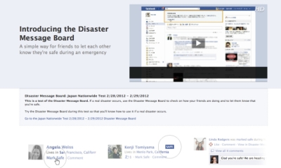 Facebook Disaster Message Board