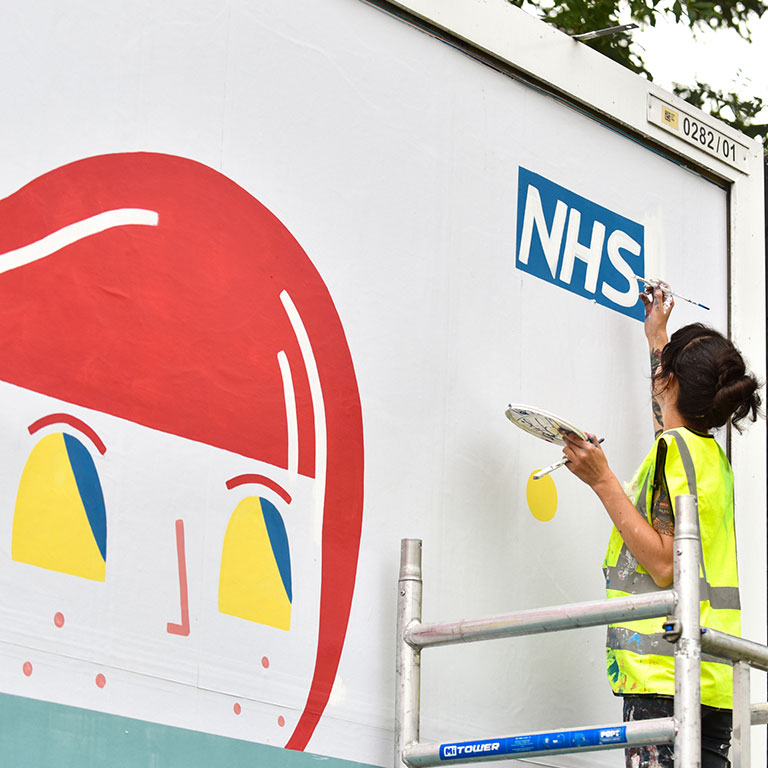 NHS Weather Outdoor Campaign with artist Emma Hardaker