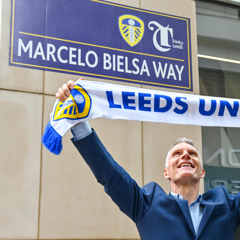 Trinity Leeds Bielsa Way Street Sign
