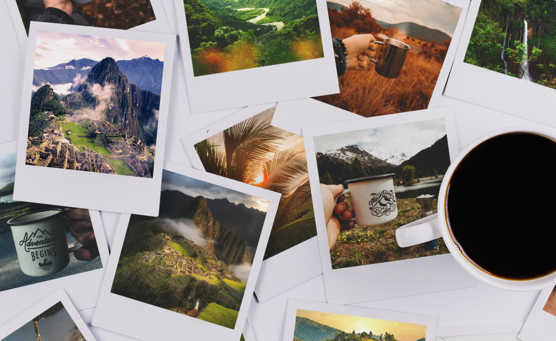 Polaroid Pictures Coffee Memories