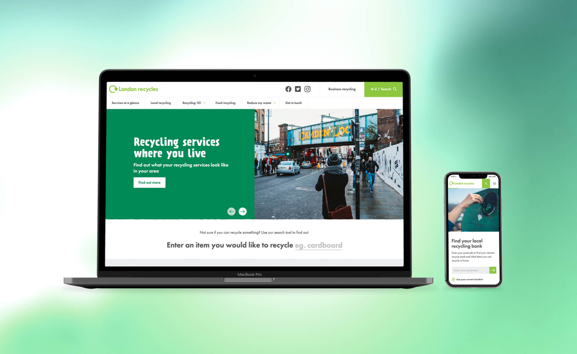 London-Recycles-website-design-homepage-mockup