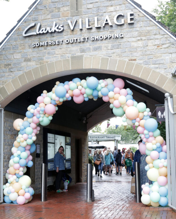 Clarks Village, Balloon Arch, Shopping Centre Entrance