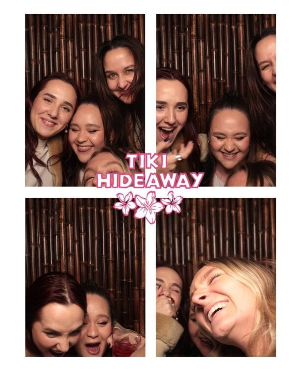 A photo from the photobooth at the Tiki Hideaway