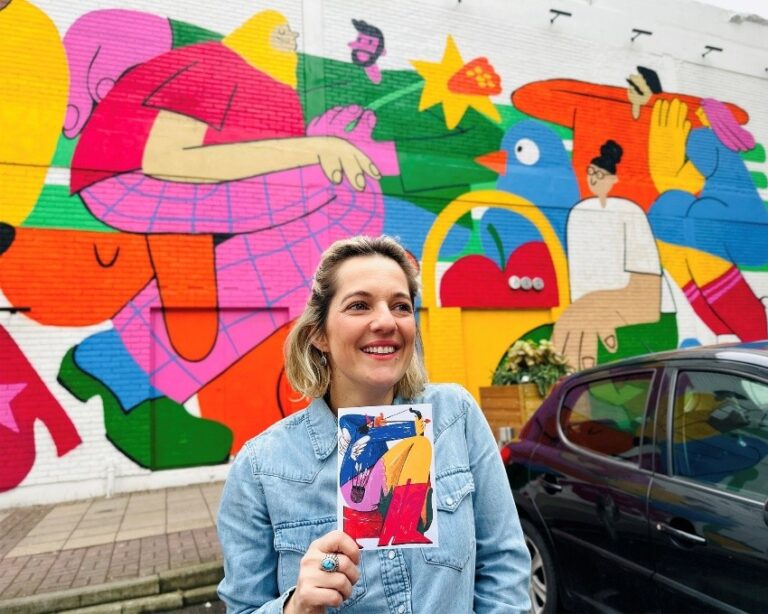 Ruki at the mural at Southside 