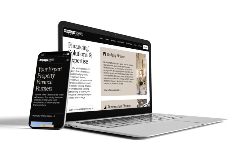 Design work for Mortimer Street Capital Website