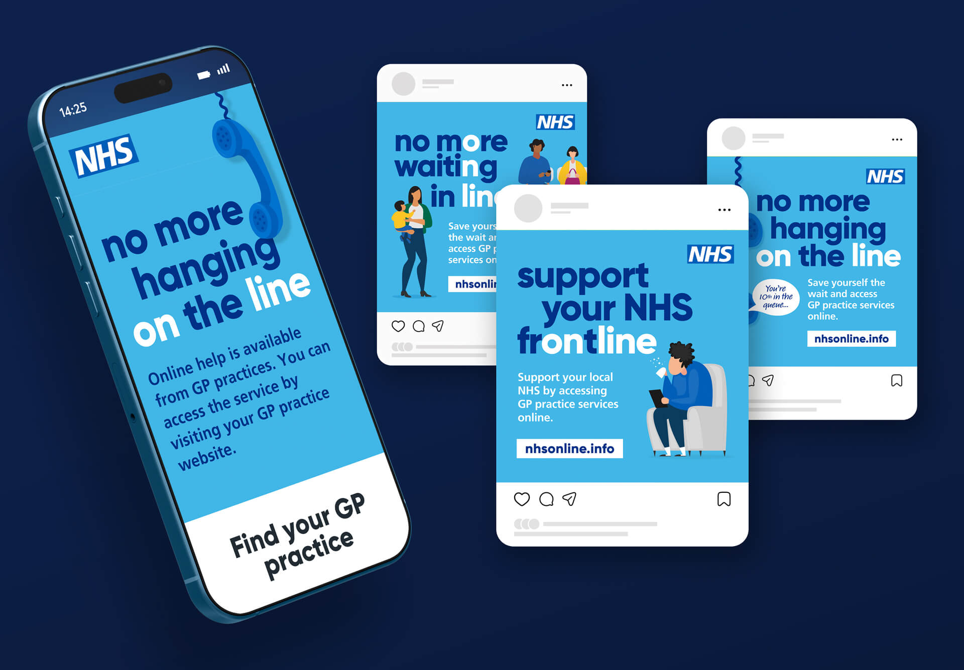 NHS Online Help Mobile Website Design & Social Content Design For Instagram & Facebook