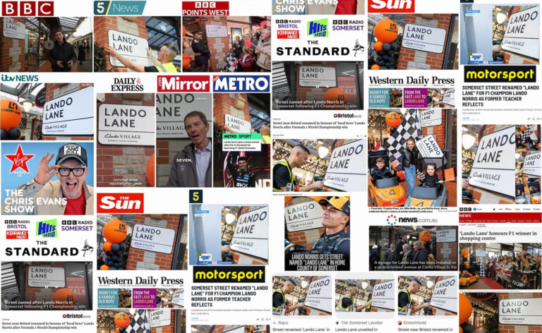 Lando Lane Street Renaming PR Stunt for Clarks Village Shopping Outlet