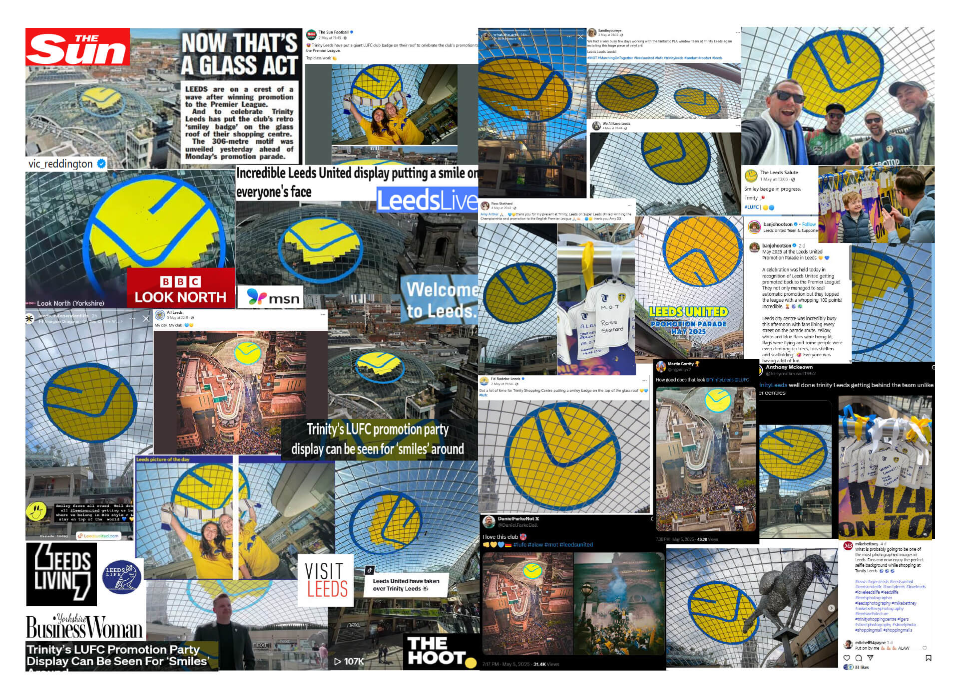 Trinity Leeds ‘Smiles’ for Leeds United Campaign Coverage