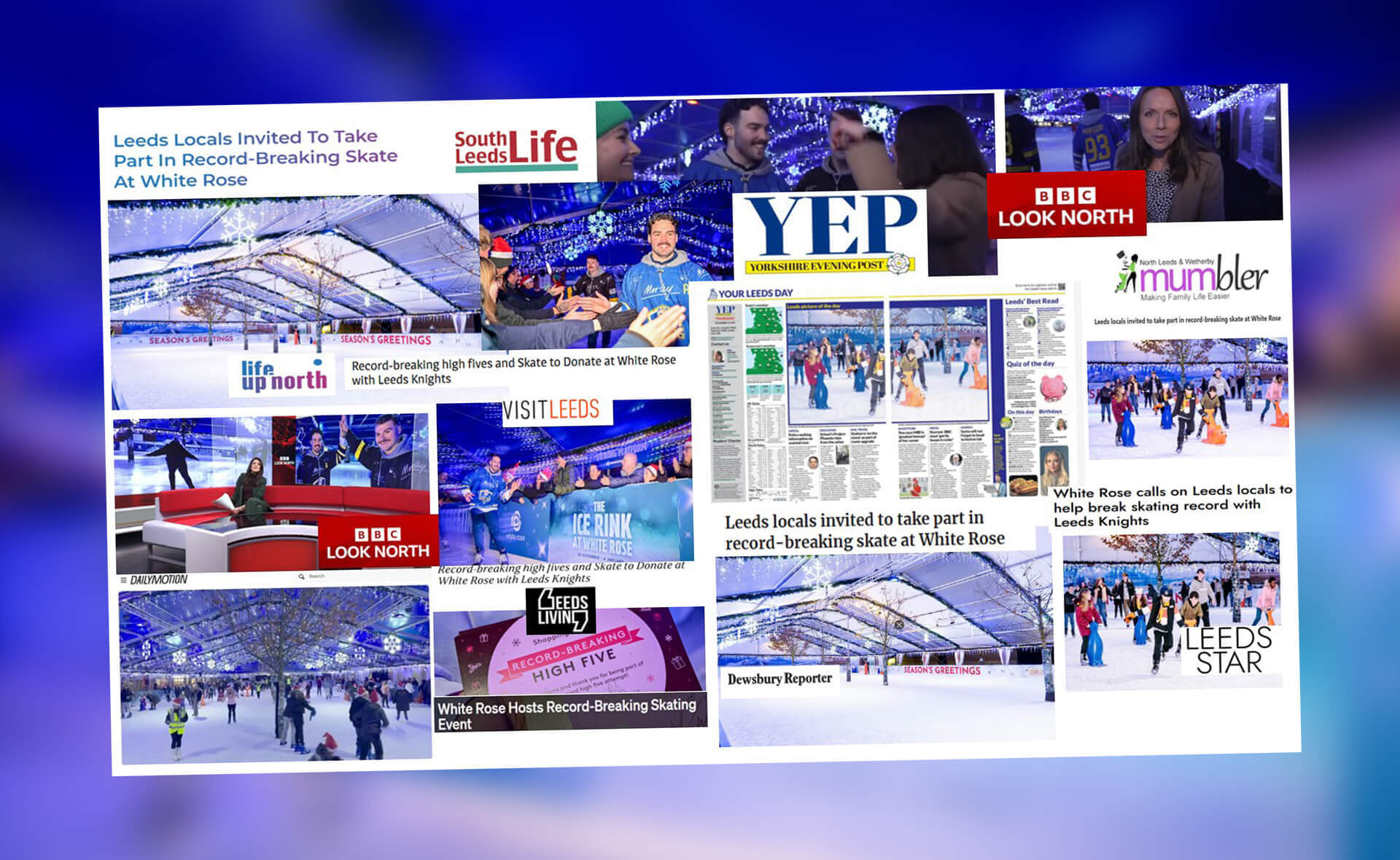 Record-breaking ice skate event for White Rose Shopping Centre Coverage