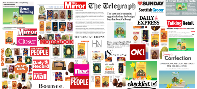 A slideshow of press coverage for Divine Chocolate