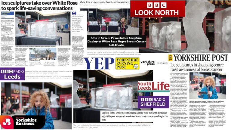 A slideshow of press coverage for Iee Sculptures at White Rose