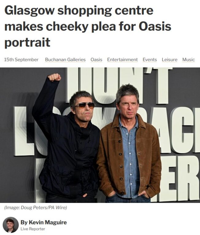 Oasis_Buchanan_Galleries_St_Davids_newsjacking_PR_stunt